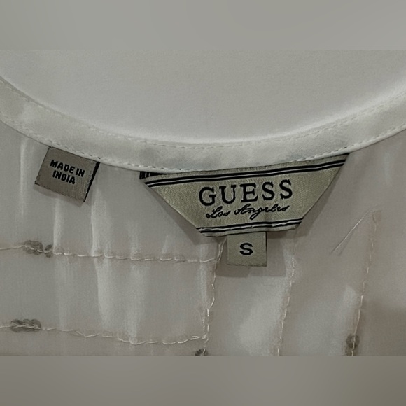 Guess Embellished Sheer Sleeveless Beaded Top Women's S - Picture 5 of 9
